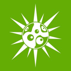Round cell virus icon green