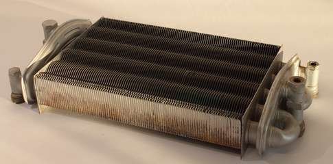 Copper bithermic (twin) heat exchanger.