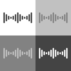 Vector icon of sound wave, sound. Vector sound icon on white-gray-black color