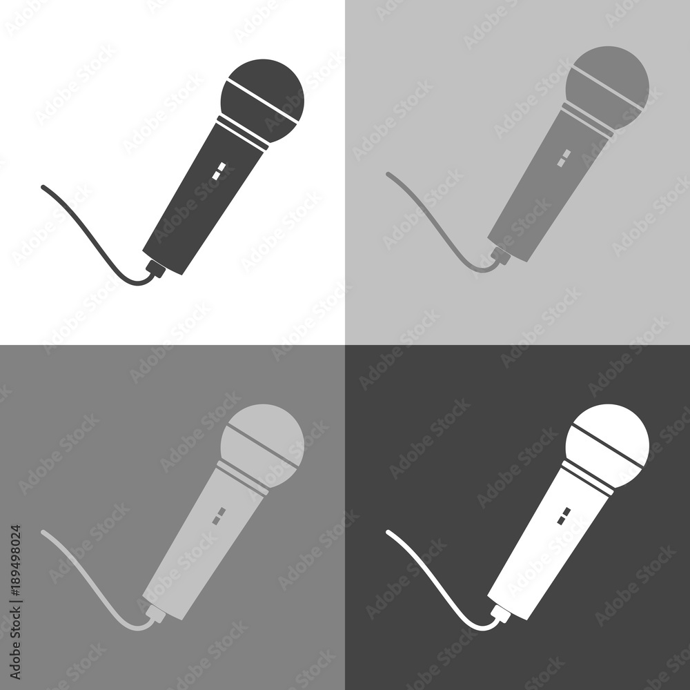 Aufkleber vector image of microphone. vector icon set microphone on white-grey-black color