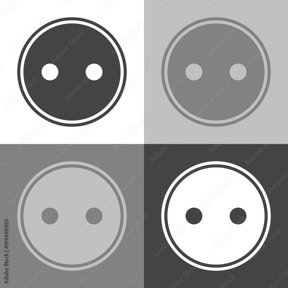 Poster vector image of a button. vector on white-grey-black color