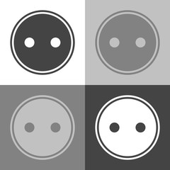 Vector image of a button. Vector on white-grey-black color