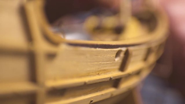 Board model ship blur. Video