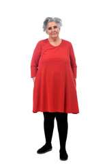 full portrait of a senior woman on white