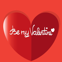 Flying red paper hearts on red background. Valentine's Day. Symbol of love. Copy space.