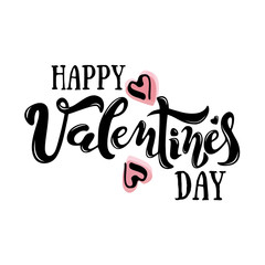 Vector illustration: Greeting card with handwritten modern type lettering of Happy Valentine's Day