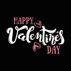Vector illustration: Greeting card with handwritten modern type lettering of Happy Valentine's Day