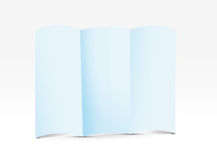 blue trifold leaflet