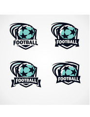 Football Badge Vector Set of 4