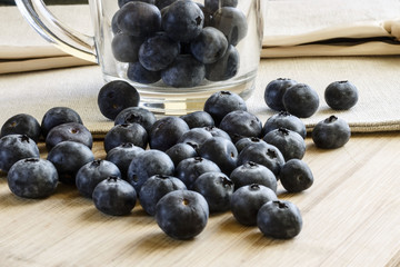 Blueberries on a wooden background