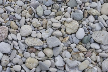 Sea pebbles and stones for texture and background