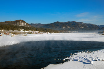 The view of lake Teletskoye