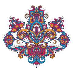 Vector pattern of henna floral elements