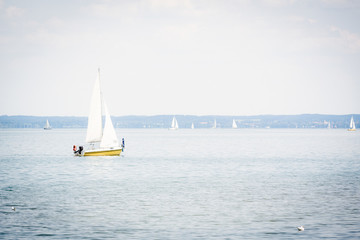 Obraz premium Small Sailboat On The Chiemsee