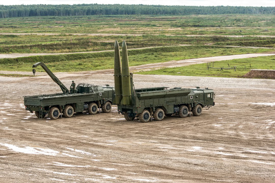 The russian mobile theater ballistic missile system on the battle field