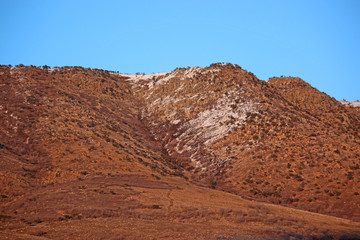 Wasatch Front mountains in evening light