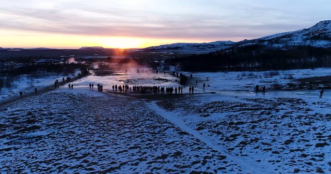 geyser en vue a&eacute;rienne