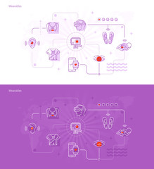Obraz premium Connected smart wearable devices