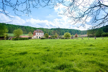 Fototapeta na wymiar Landscape with old rural house