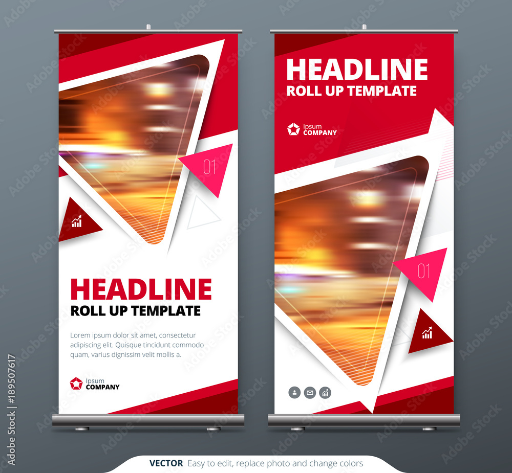 Canvas Prints business roll up banner stand. presentation concept. abstract modern roll up background. vertical ro