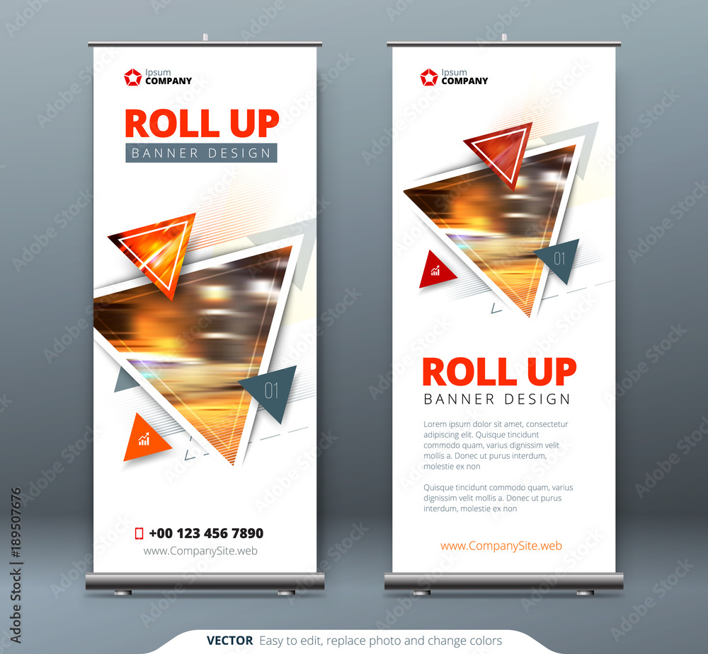 Canvas Prints business roll up banner stand. presentation concept. abstract modern roll up background. vertical ro