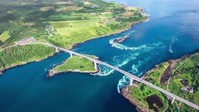 Whirlpools of the maelstrom of Saltstraumen, Nordland, Norway