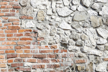 Stone and brick wall background.