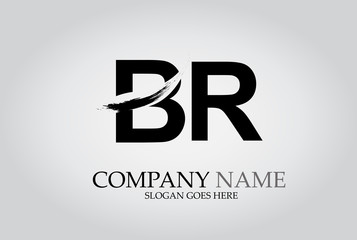 BR Splash Brush Letters Design Logo