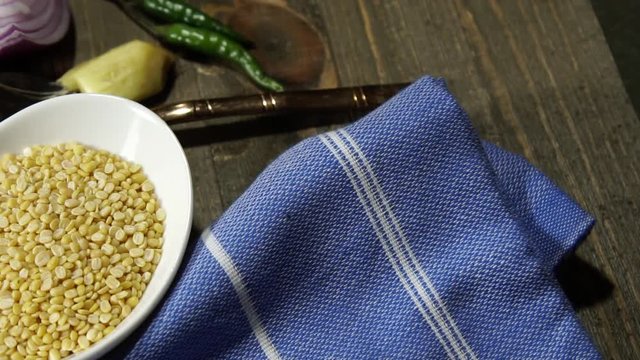 Gluten free Moong Daal goli or mung lentil spicy balls cooked in a spicy masala.