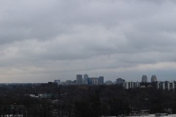 Naklejka premium Stormy sky in London Ontario Canada during season changes