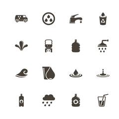 Water icons. Perfect black pictogram on white background. Flat simple vector icon.