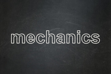 Obraz premium Science concept: text Mechanics on Black chalkboard background