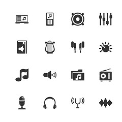 Sound icons. Perfect black pictogram on white background. Flat simple vector icon.