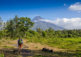 Hiker man hiking living healthy active lifestyle. 