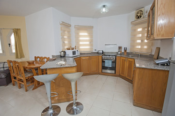 Interior decor design of kitchen in show home apartment