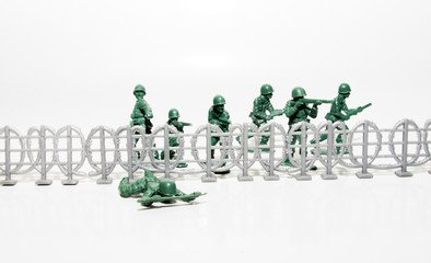 Plastic green toy soldiers