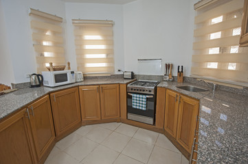 Interior decor design of kitchen in show home apartment