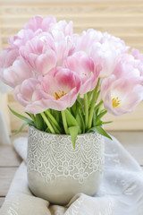 Bouquet of pink tulips