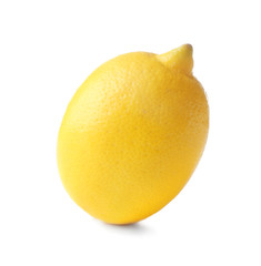 Ripe lemon on white background