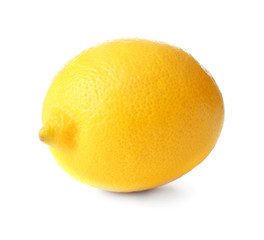 Ripe lemon on white background