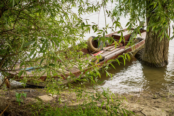 Naklejka premium Belgrade, Serbia May 19, 2016: Boat on the Danube