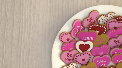 Fototapeta premium Valentine's Day Cookies #8 - (3D Rendered)