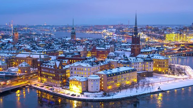 Time lapse of Stockholm shifting season, from summer to winter