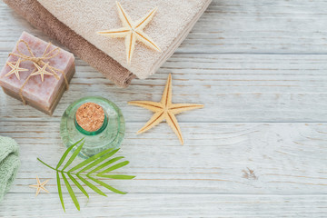 Spa products for facial and body care.