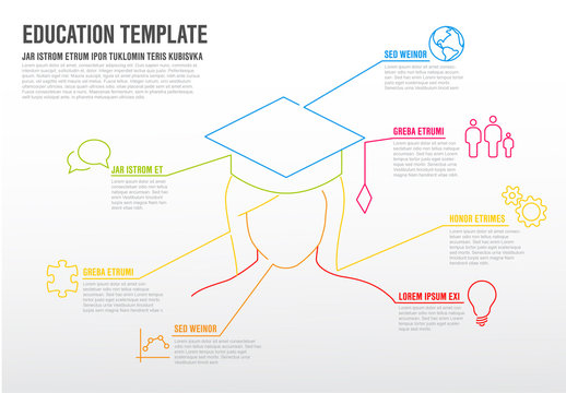 Education Infographic with Graduate Outline