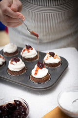Preparing homemade cupcake