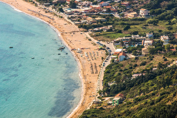 Fototapeta na wymiar Aerial view of Corfu island coastline. Greece