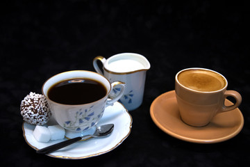 An attempt to compare grandmother's coffee invitation to a modern barista coffee