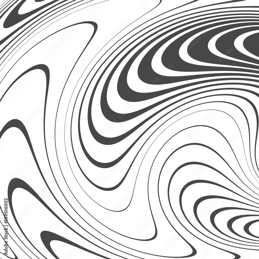 Poster abstract background with distorted lines. the curvature of space. fluid motion.