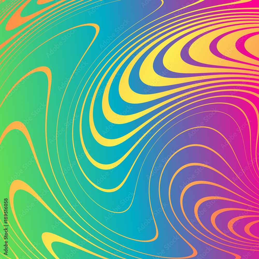 Poster abstract background with distorted lines. the curvature of space. fluid motion.